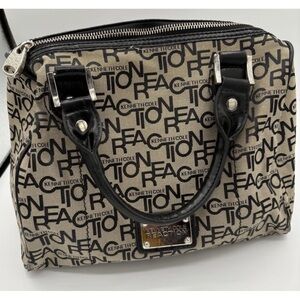 Kenneth Cole Reaction Logo Handbag shoulder double strap med neutral minimalist